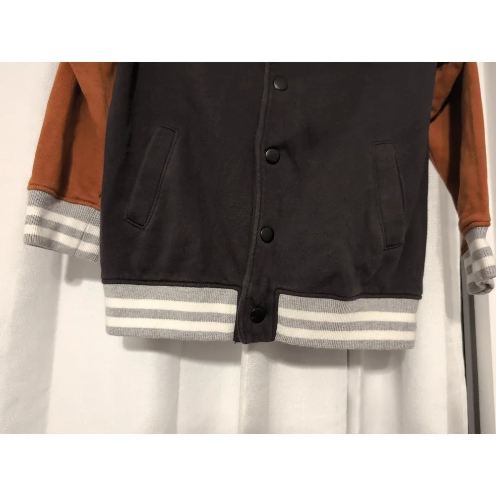 H&M Boys Snap Front Jacket‎ Size 6x/7 Brown And Black
